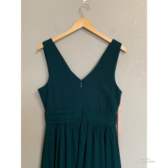 Lulus Large Thoughts of Hue Emerald Green Surplice Maxi Dress NWOT - Picture 9 of 17
